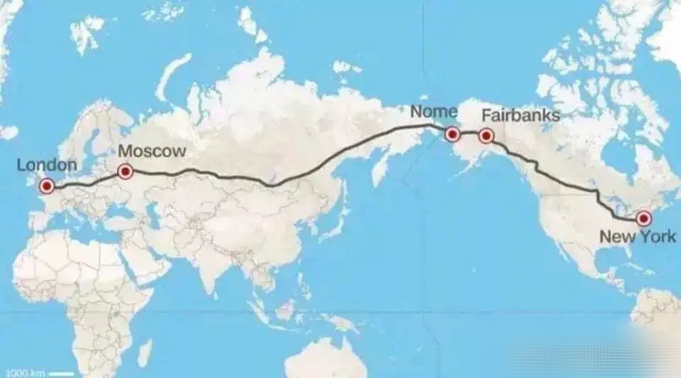 如果有白令海峡大桥,将会是世界上最伟大的交通工程,从英国伦敦直达