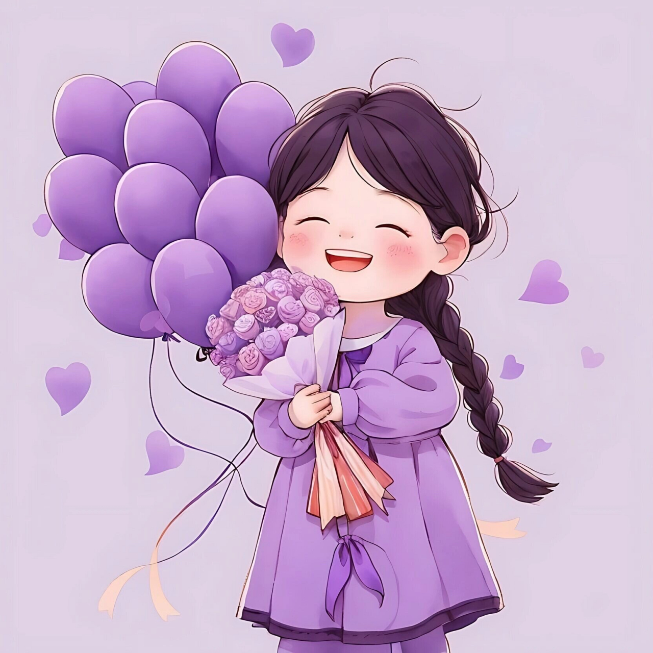 紫色头像可爱仙女图片