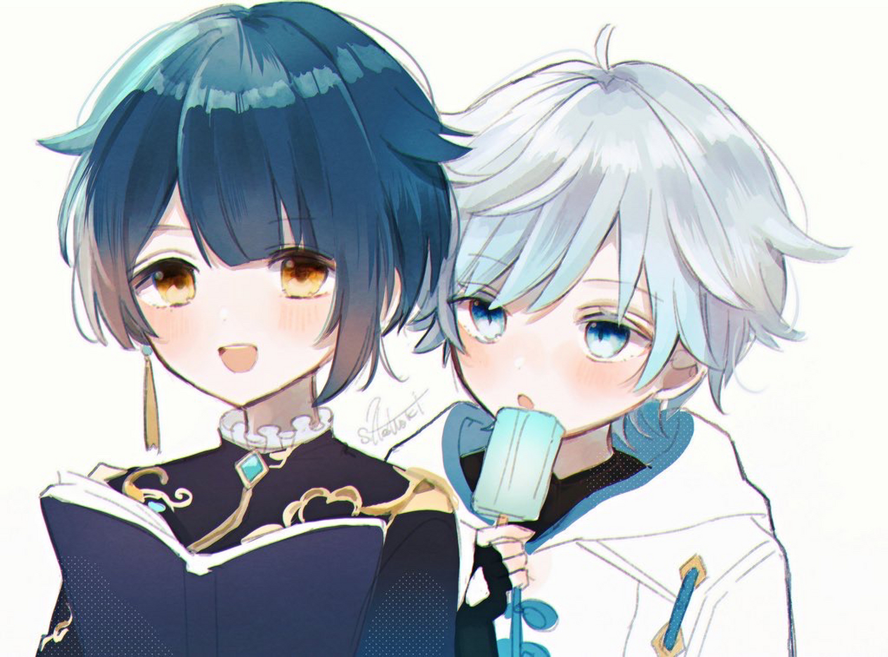 原神# 【行云】"行秋,你在看什么呀?[挠头]"