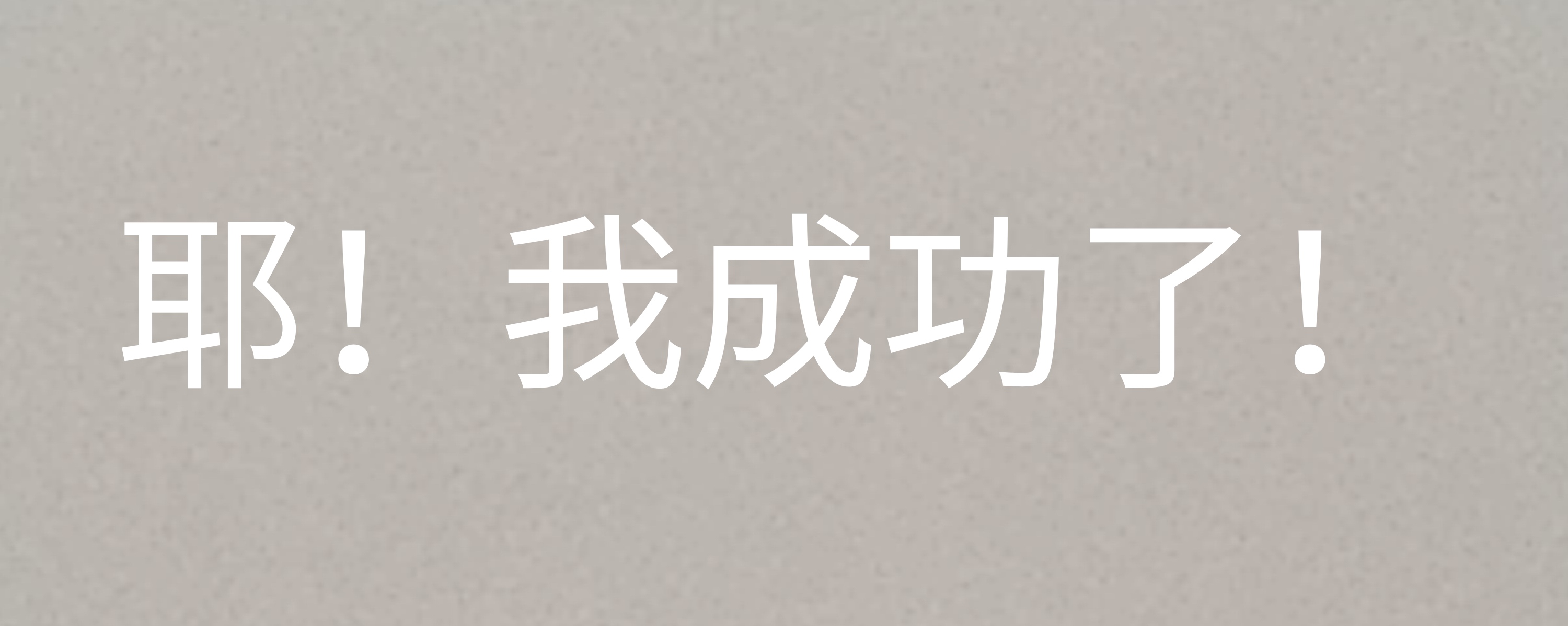 耶!我成功了!