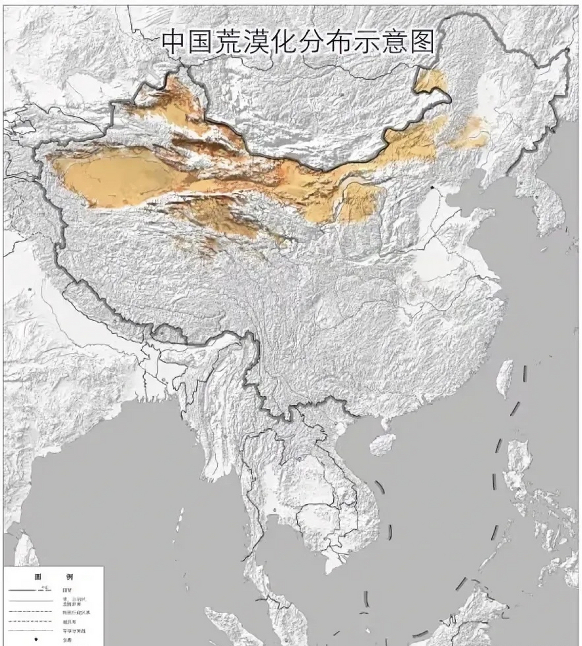 我国沙漠分布地图图片