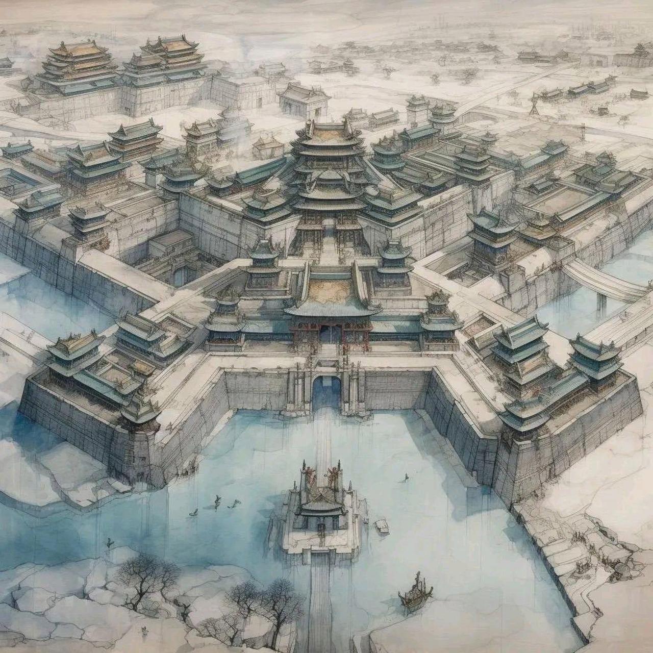 古代城池 立体图图片