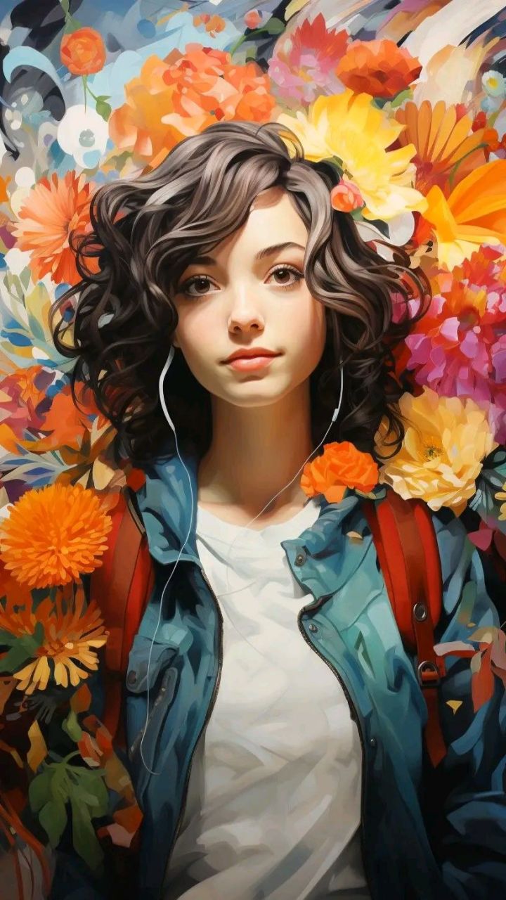 壁纸# #ai绘画# 色彩斑斓的人物形象