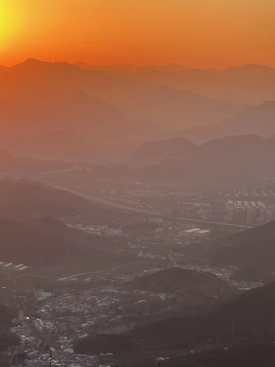 北京晚霞 西山图片