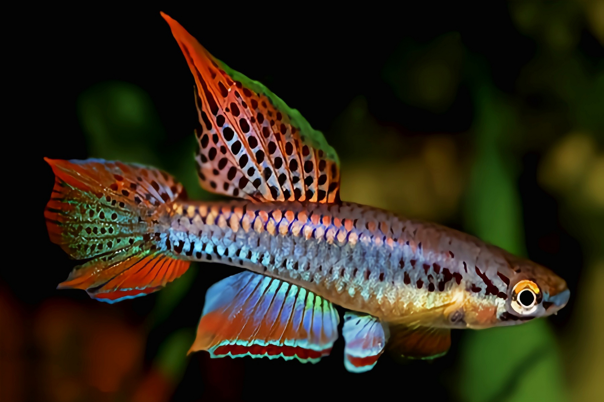 每天认识一种动物——二线琴尾鳉鱼 二线琴尾鳉鱼别名双带琴尾鳉,原产