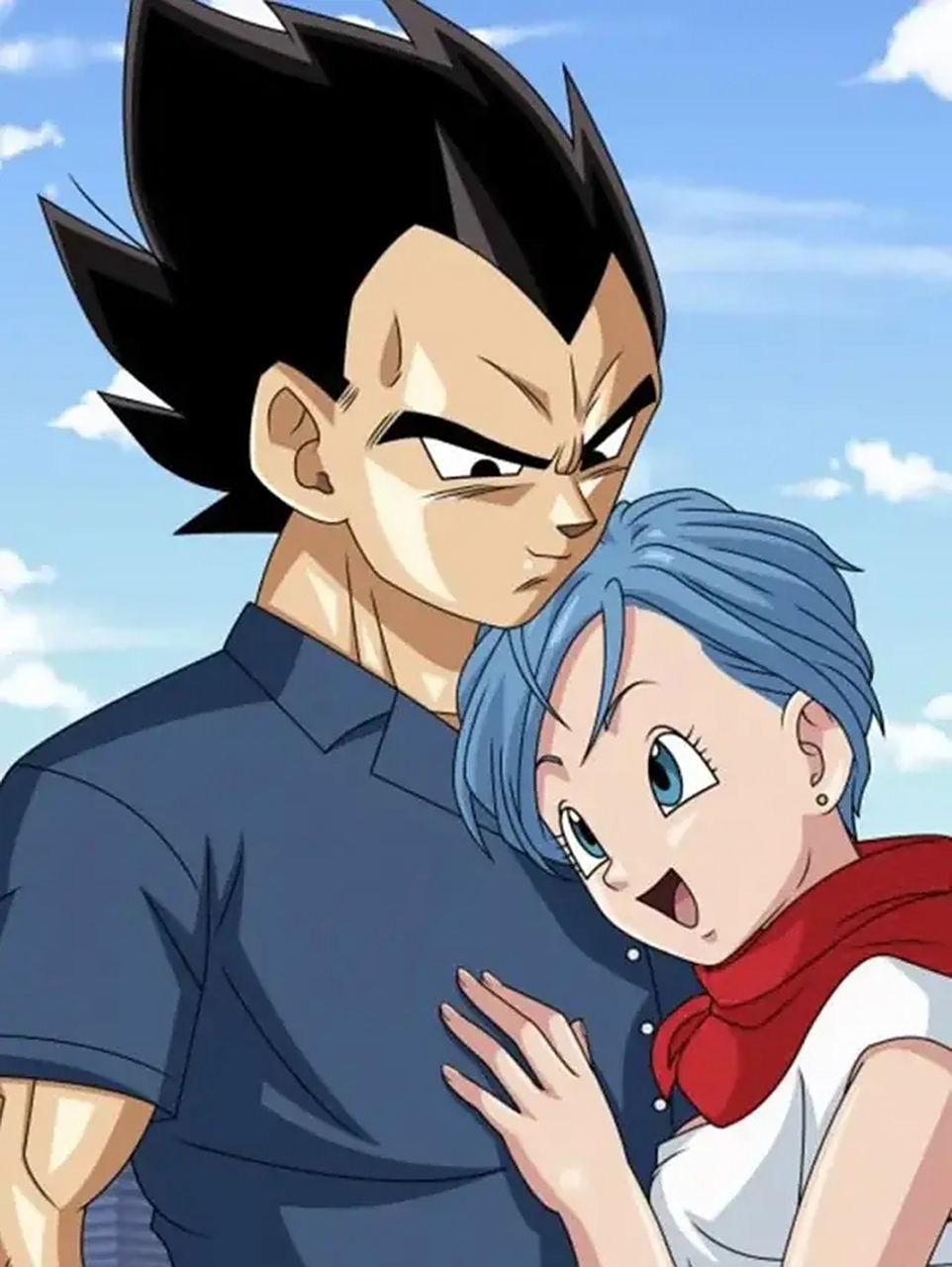 贝吉塔和布尔玛的秀恩爱壁纸,这样的贝吉塔实在是很有味道