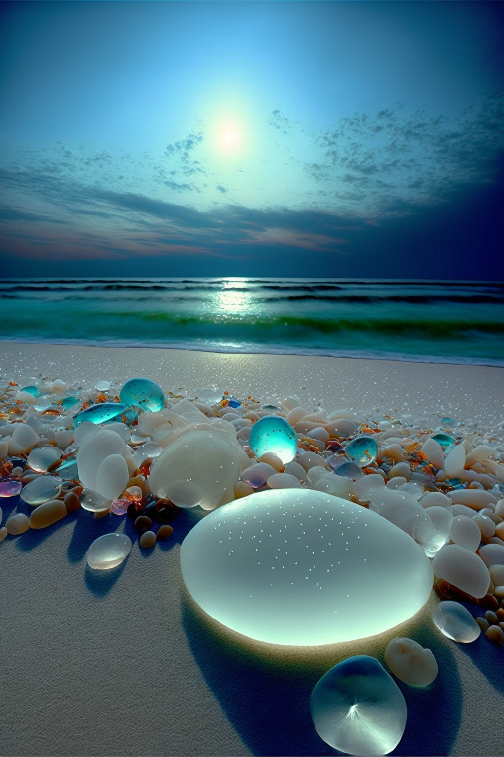 海滩美丽的夜景