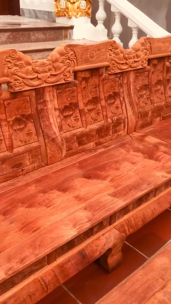 缅甸花梨大果紫檀虎皮纹大奔沙发十件套