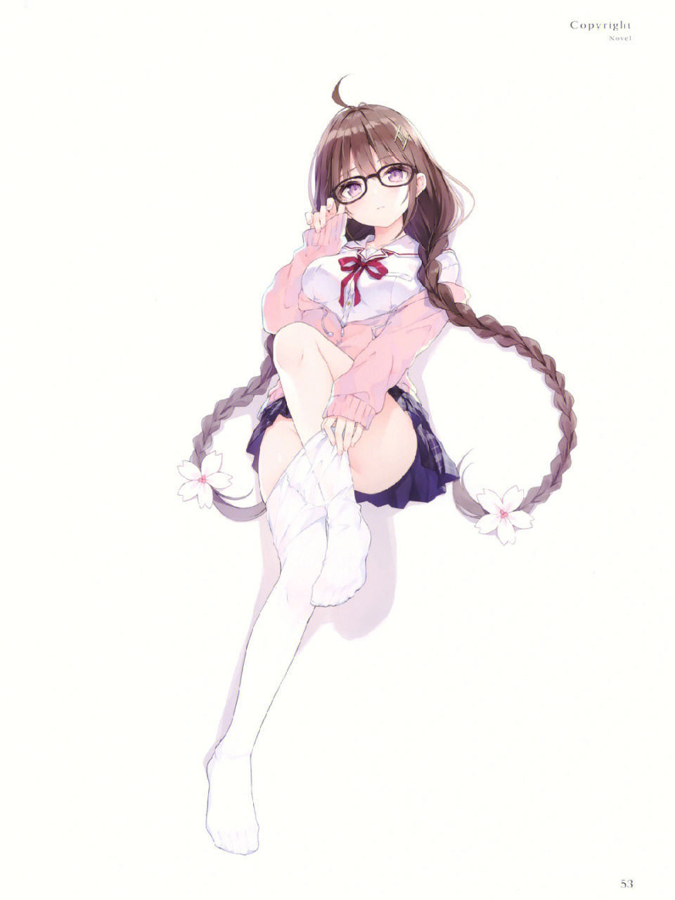 白丝眼镜妹jk宫本樱同学 画师:rurudo 出自画师为《就只为表达宫本樱