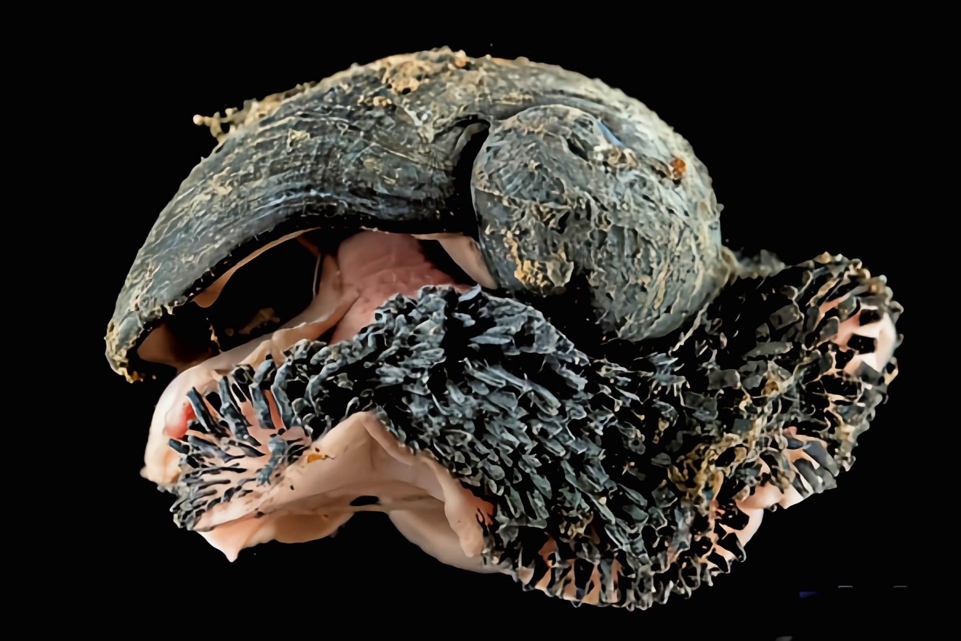 每天认识一种动物——鳞角腹足蜗牛 鳞角腹足蜗牛2001年首次发现,生活