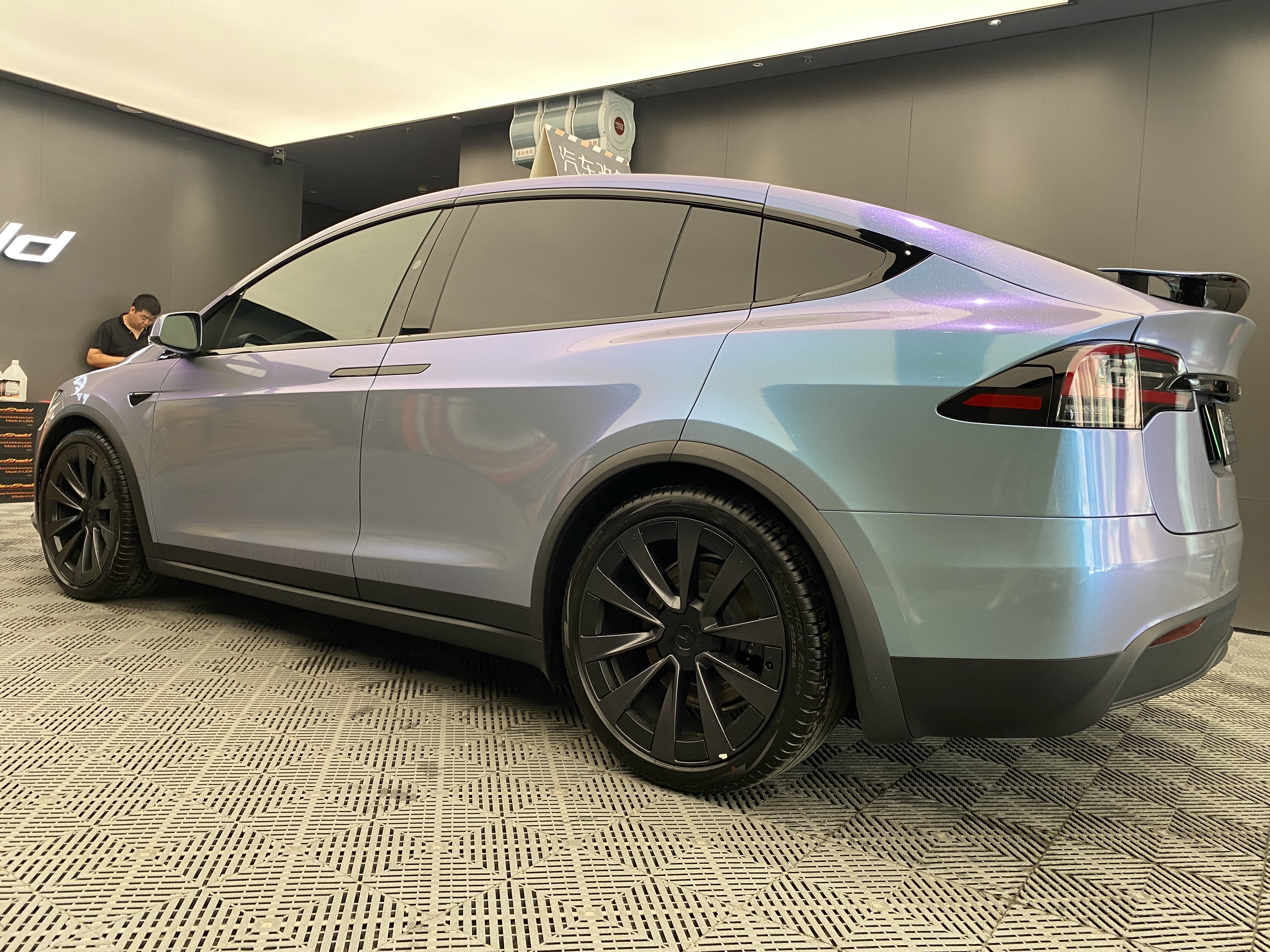 凤城知音|特斯拉modelx改色灰魅蓝