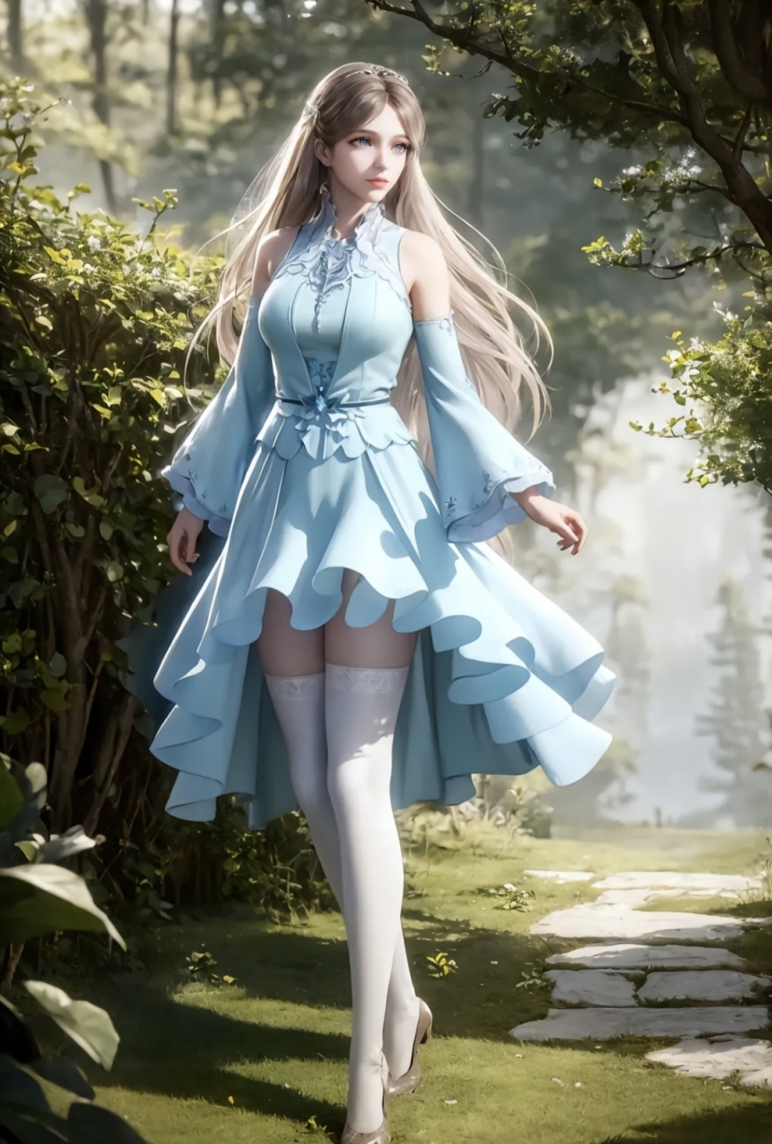 斗罗大陆穿着蓝色裙子,性感的身材,可爱的脸蛋,这就