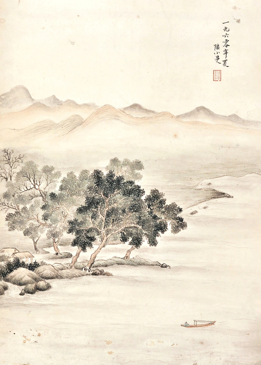 民国才女陆小曼国画作品欣赏,展现了她在人物和场景绘画的深厚功底