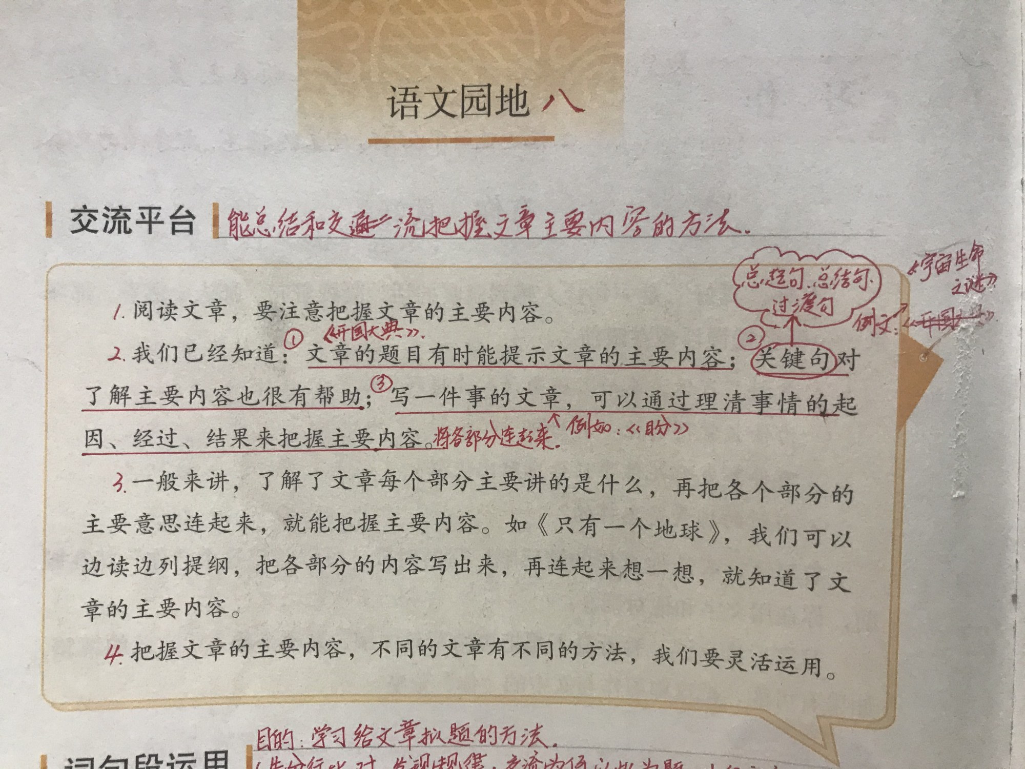 六年《语文园地八,看资深教师手写笔记,学生:知识点真多!