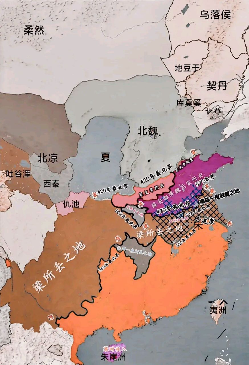 南北朝时期,南梁看上去势力不弱,却因为内部混乱丢了这么多土地!