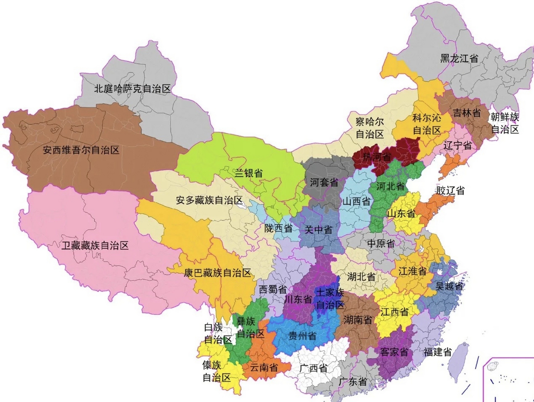 如果中国按照人文地理方言区进行行政区域划分,会有哪些有趣的现象