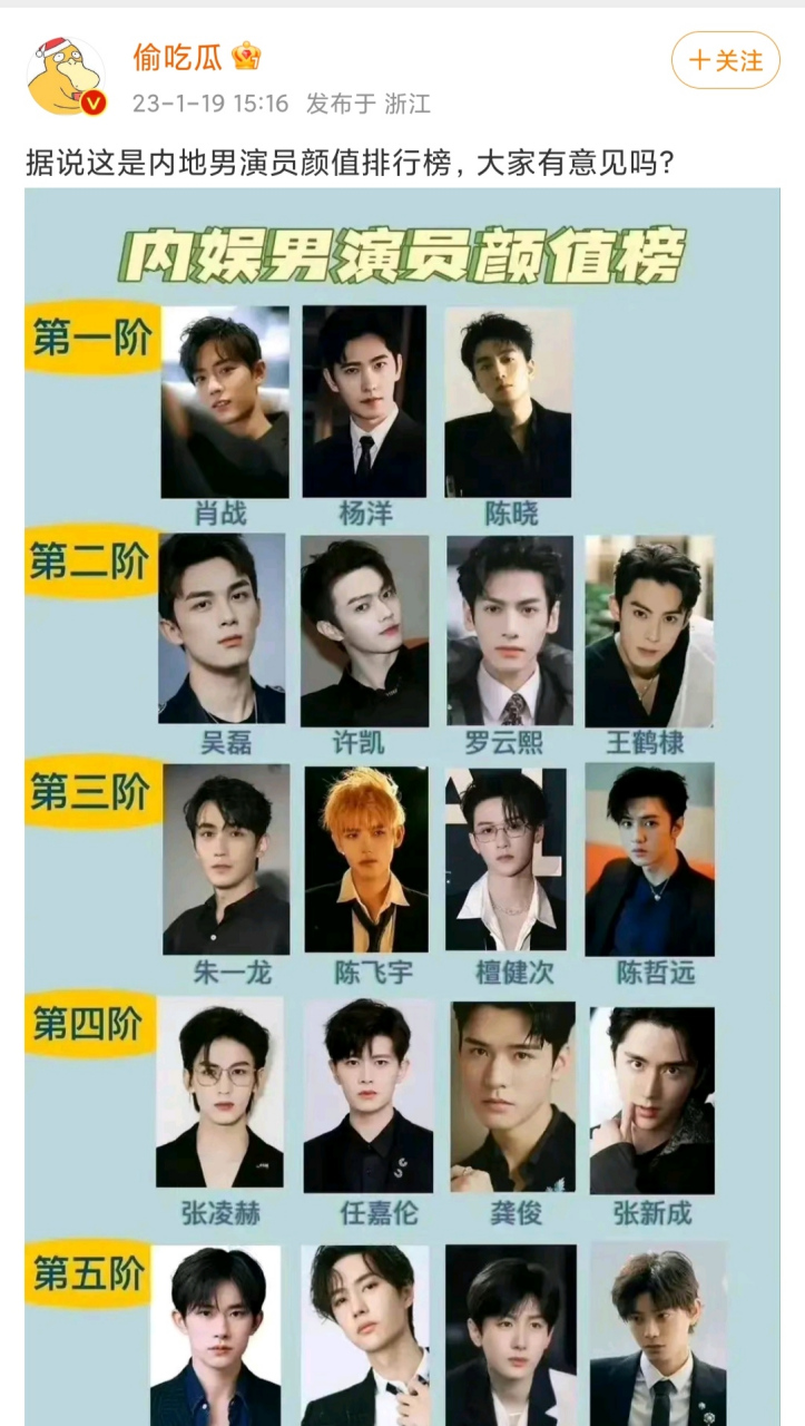 男明星排行榜第一名