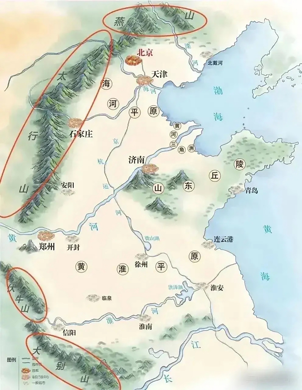 请看地形图,泰山是我国最大的平原地区,中原核心地带的唯一高山