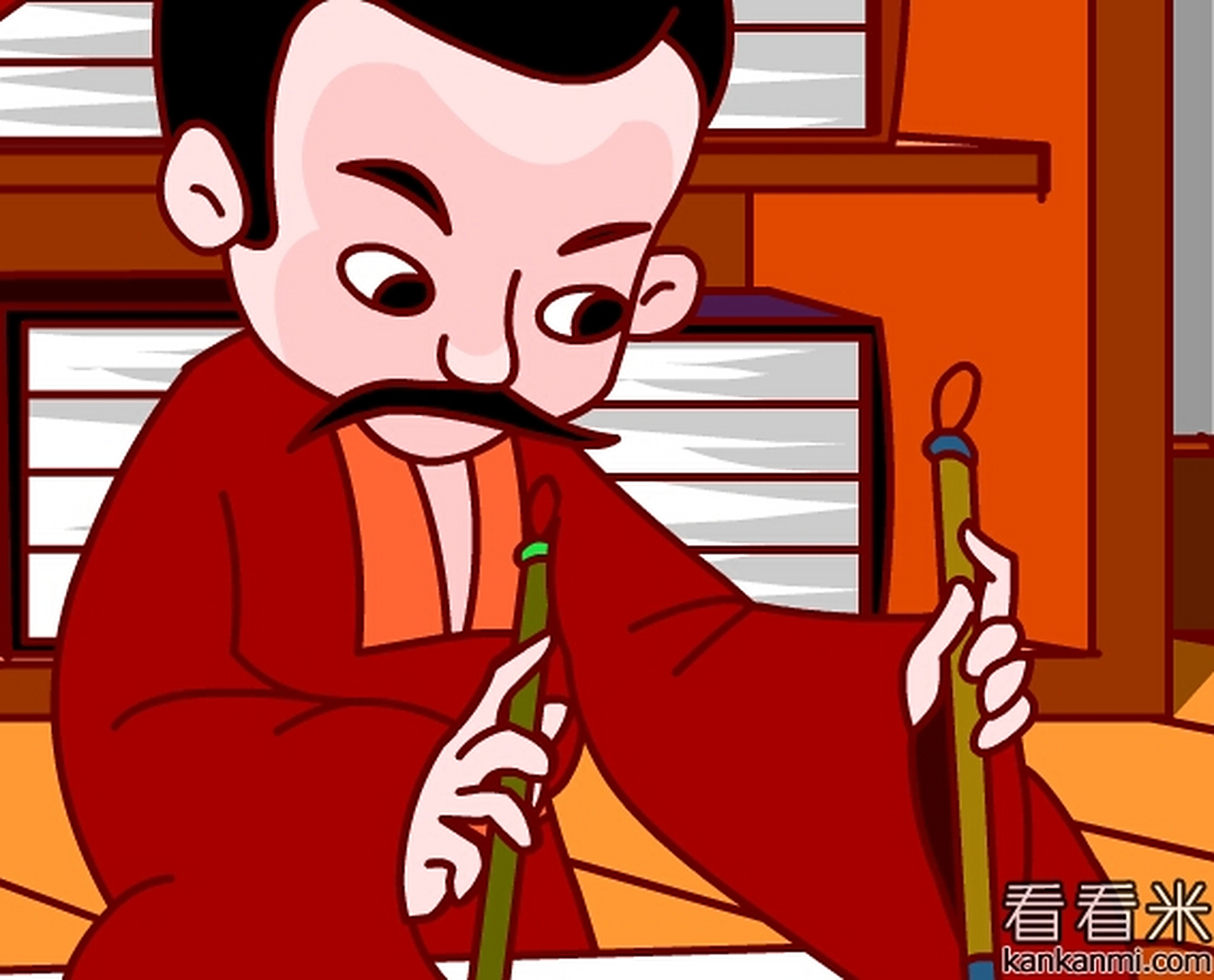 成语小故事:双管齐下 唐朝有一位著名的画家名叫张璪,他擅长画山水