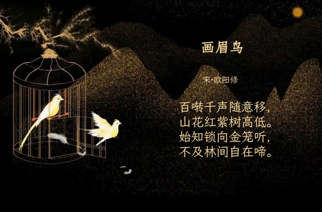 你愿当那金笼中的画眉鸟吗:宋·欧阳修《画眉鸟》诗文赏析