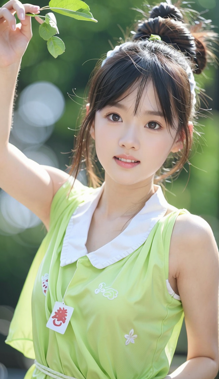 端午节和绿色最配,绿色心情绝色美少女高清壁纸写真图集#最美端午夏衣