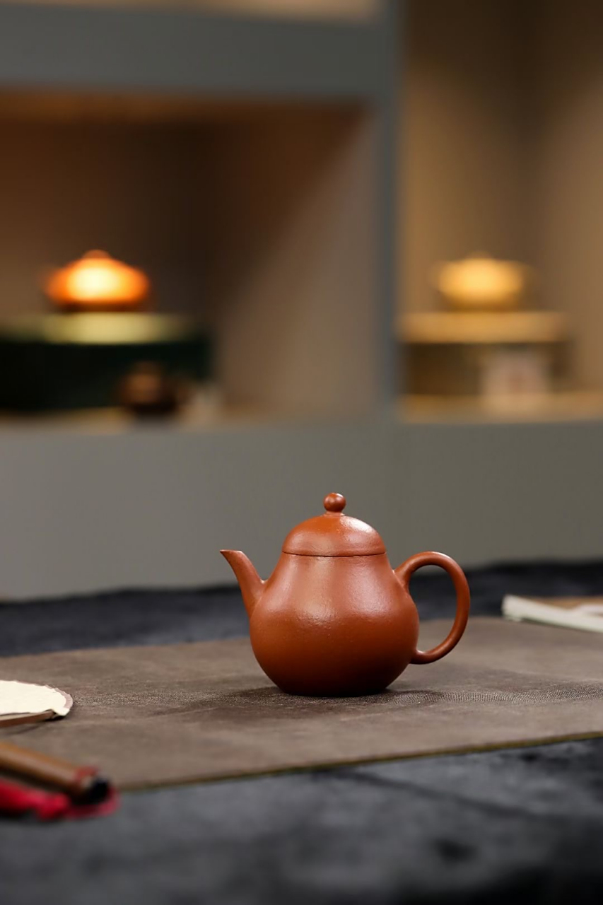 胡思中 朱泥高梨壶#紫砂壶# #全手工