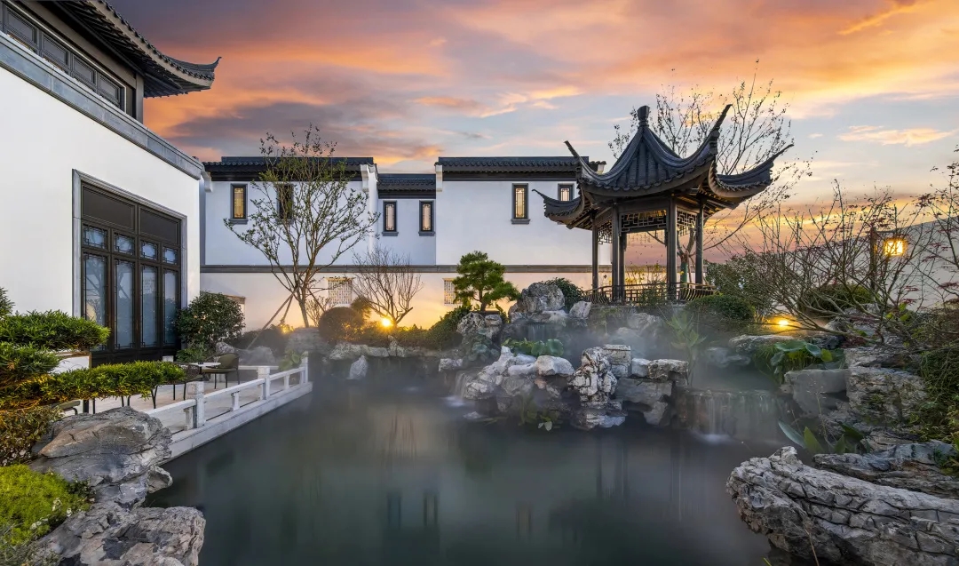 杭州附近不限购177m中式山水合院实用400m赠送花园100m赠送菜地100