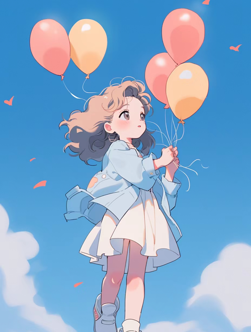 一看就很阳光的女生头像|天空气球|可爱浪漫  转自冬凌草呀#二次元