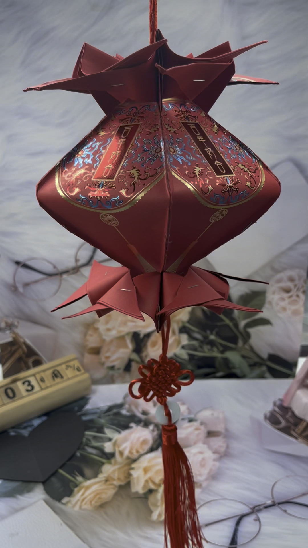 元宵节用5个红包做个宫廷风灯笼,太好看了.-度小视