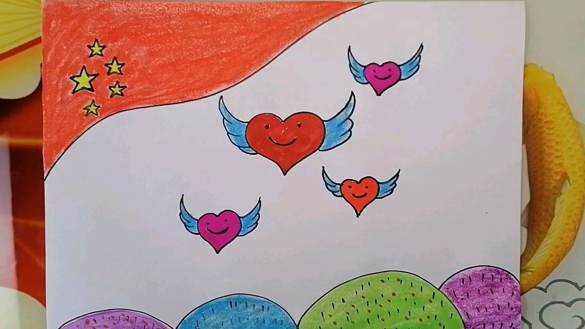 《我爱我的祖国生日快乐》儿童画