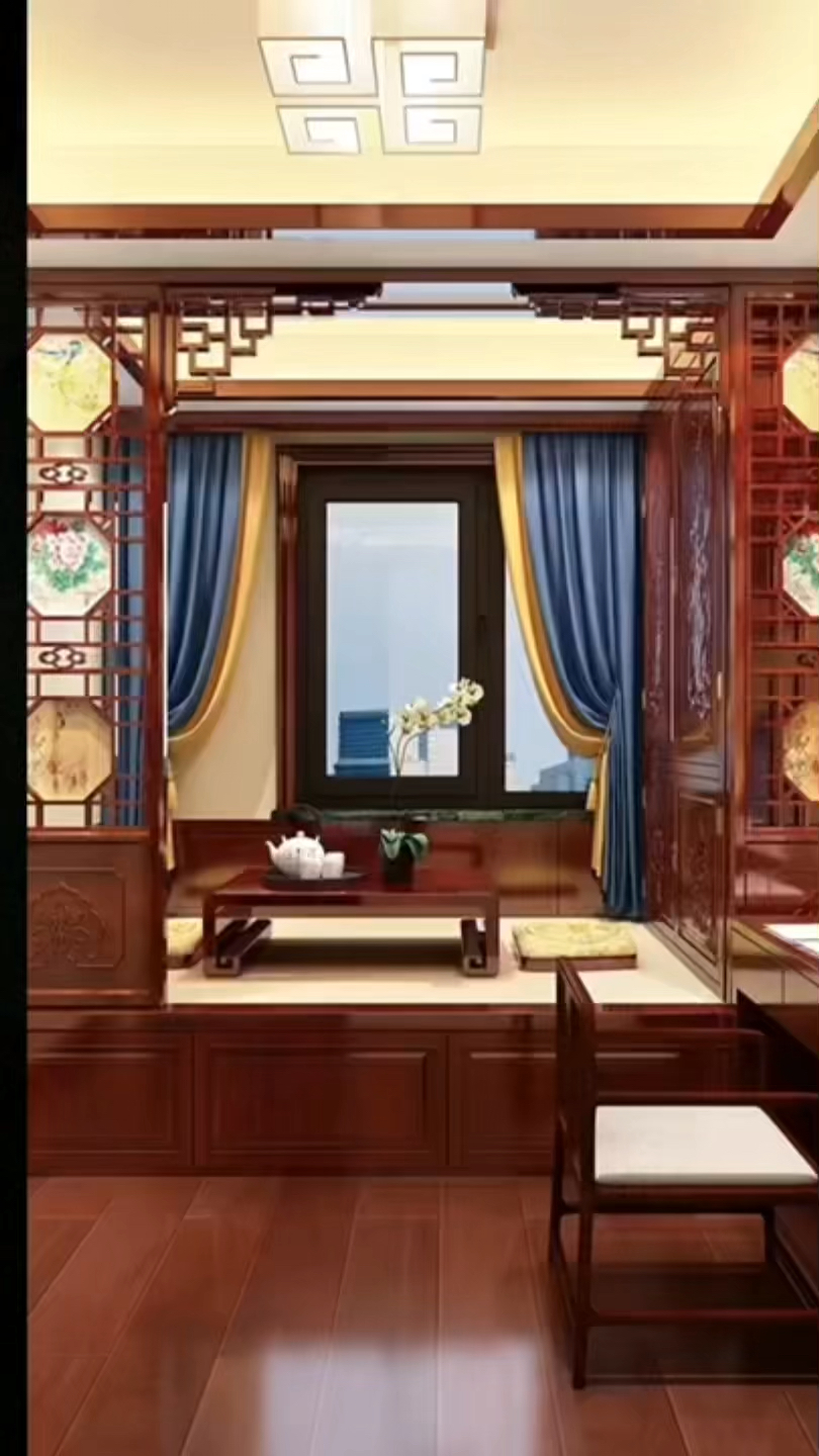 把孩子的卧室打造成了中式暖阁,大家认为效果怎么样?