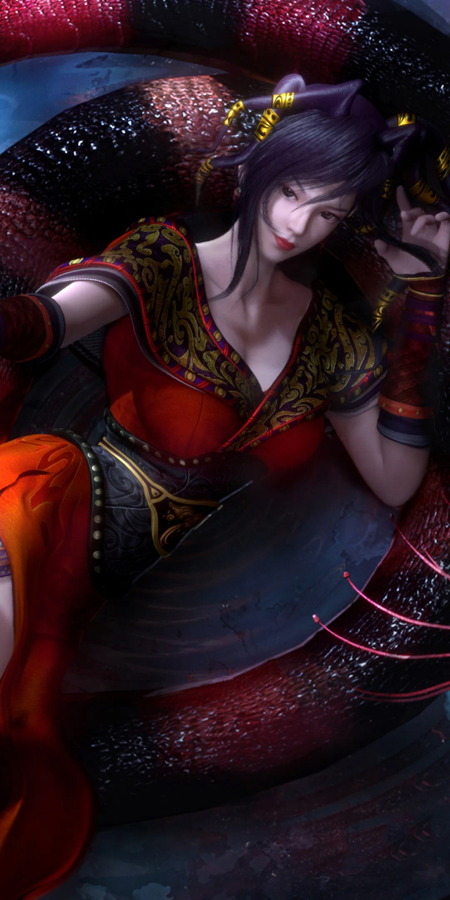 分享红衣蛇女-赤炼壁纸 流沙里没有红莲公主,只有蛇女赤炼.