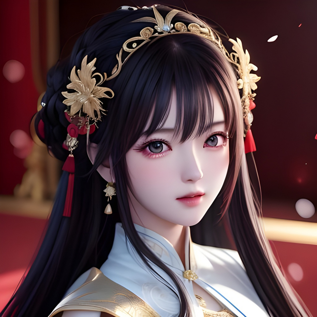 「古装玫瑰女孩头像」[比心][比心] #超潜力新人创作营#  #二次元美图