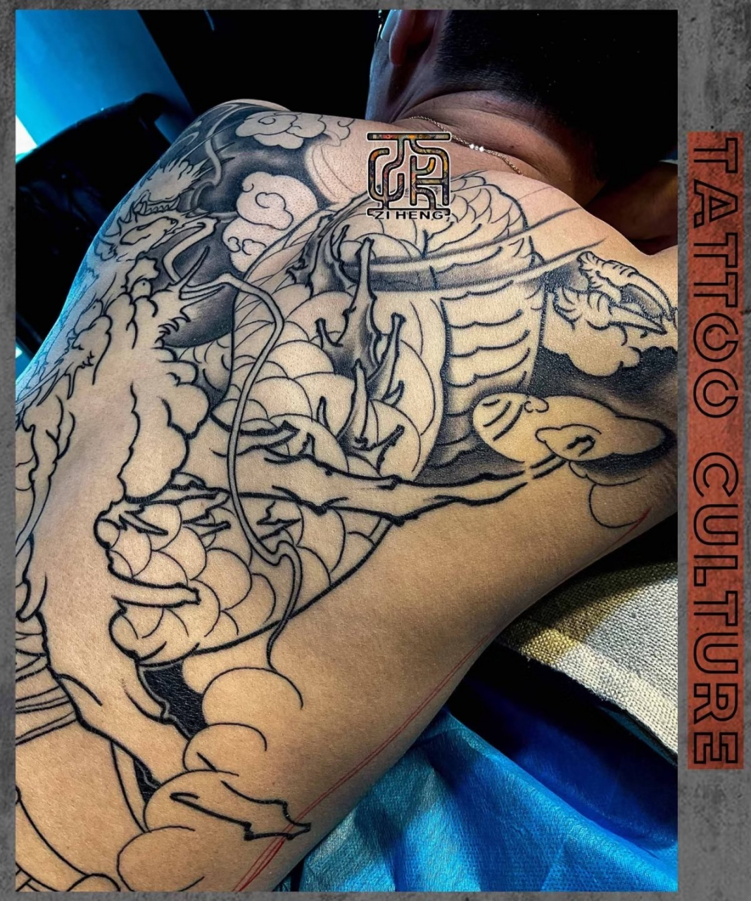 #子恒刺青# 传统满背龙门图#河北纹身#