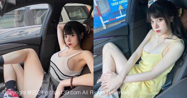 越南美女 Hanh Bich Tran 车上也能拍性感穿搭照！