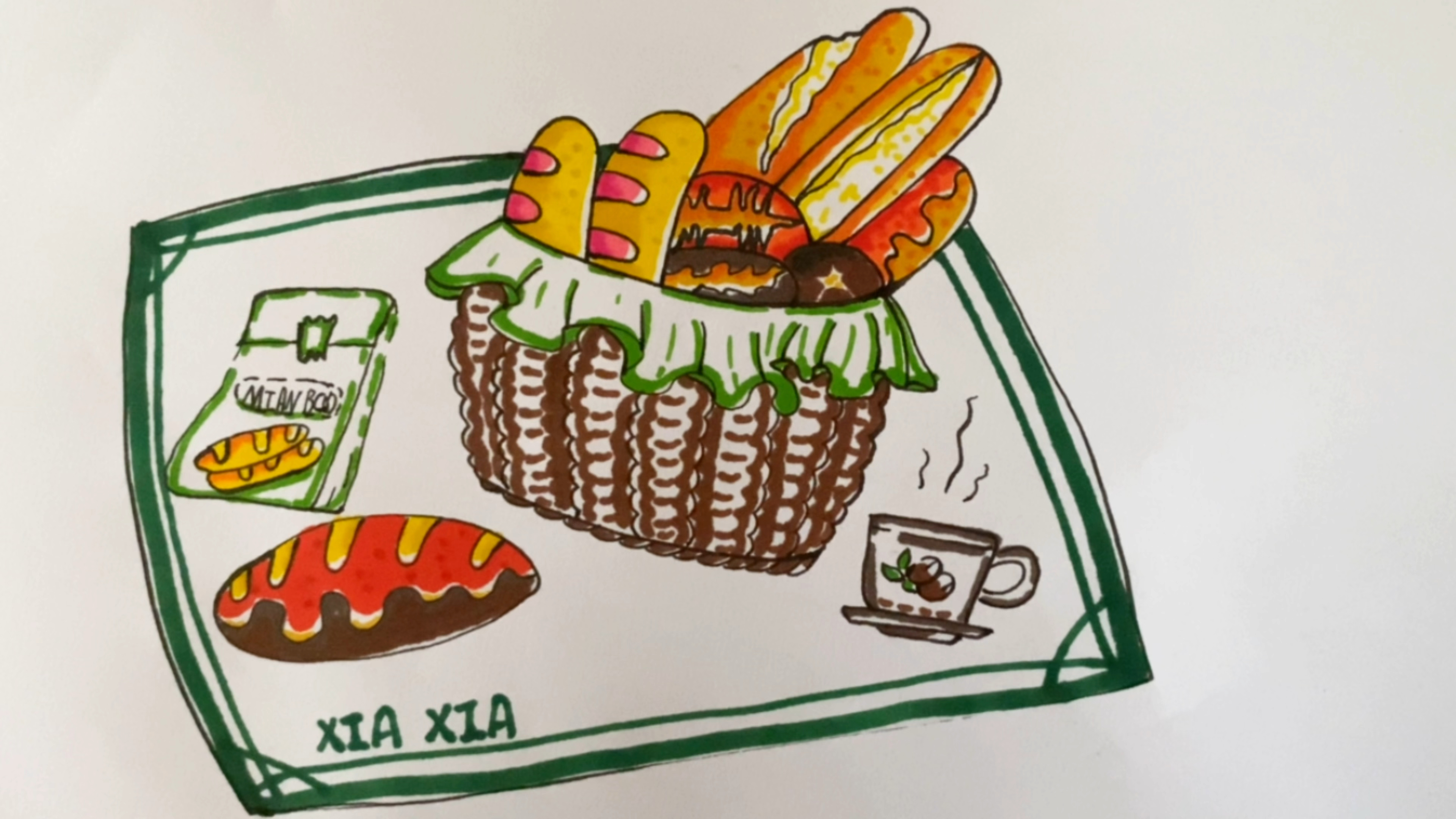 简笔画 面包