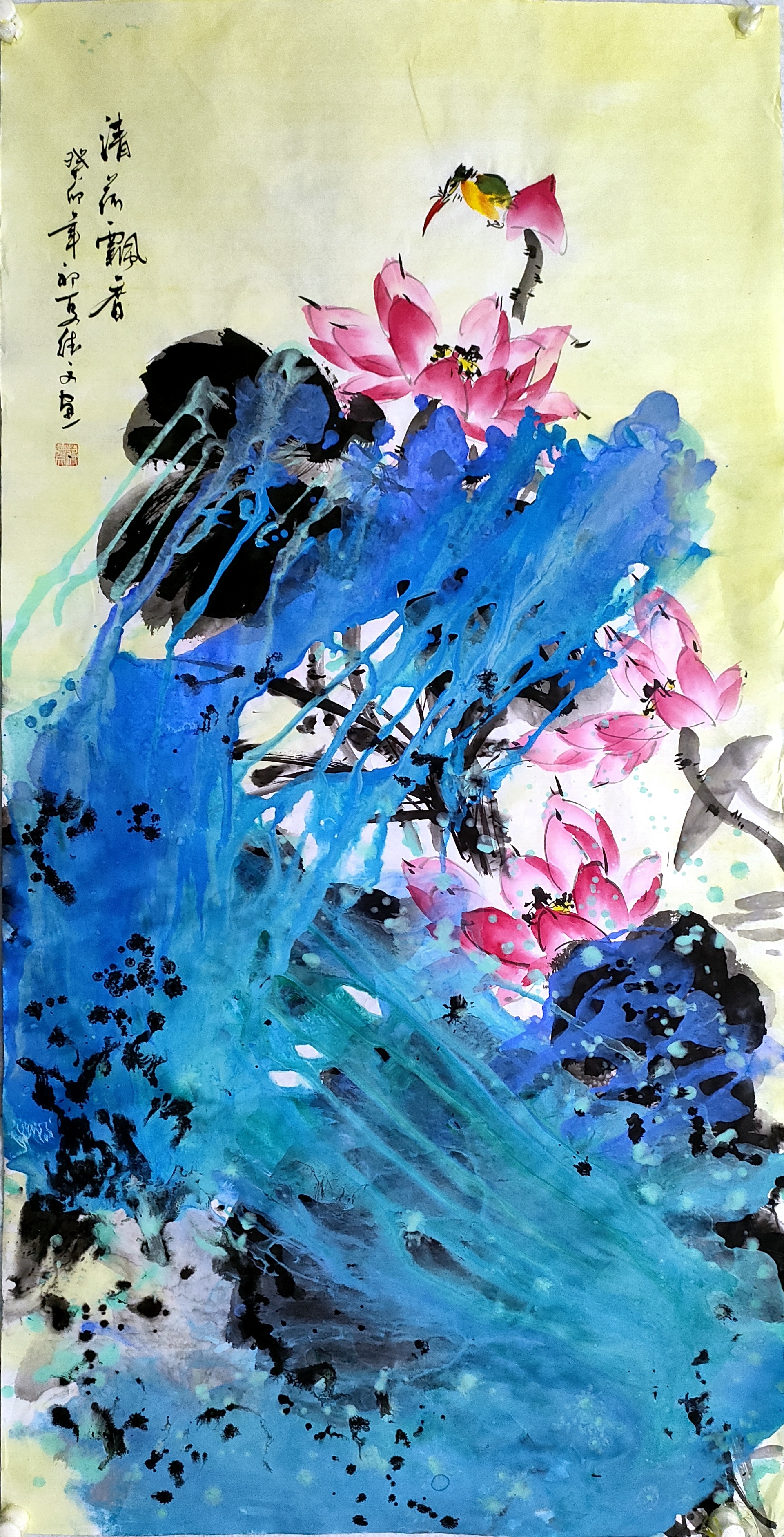 画家蒋德文最近泼彩新作