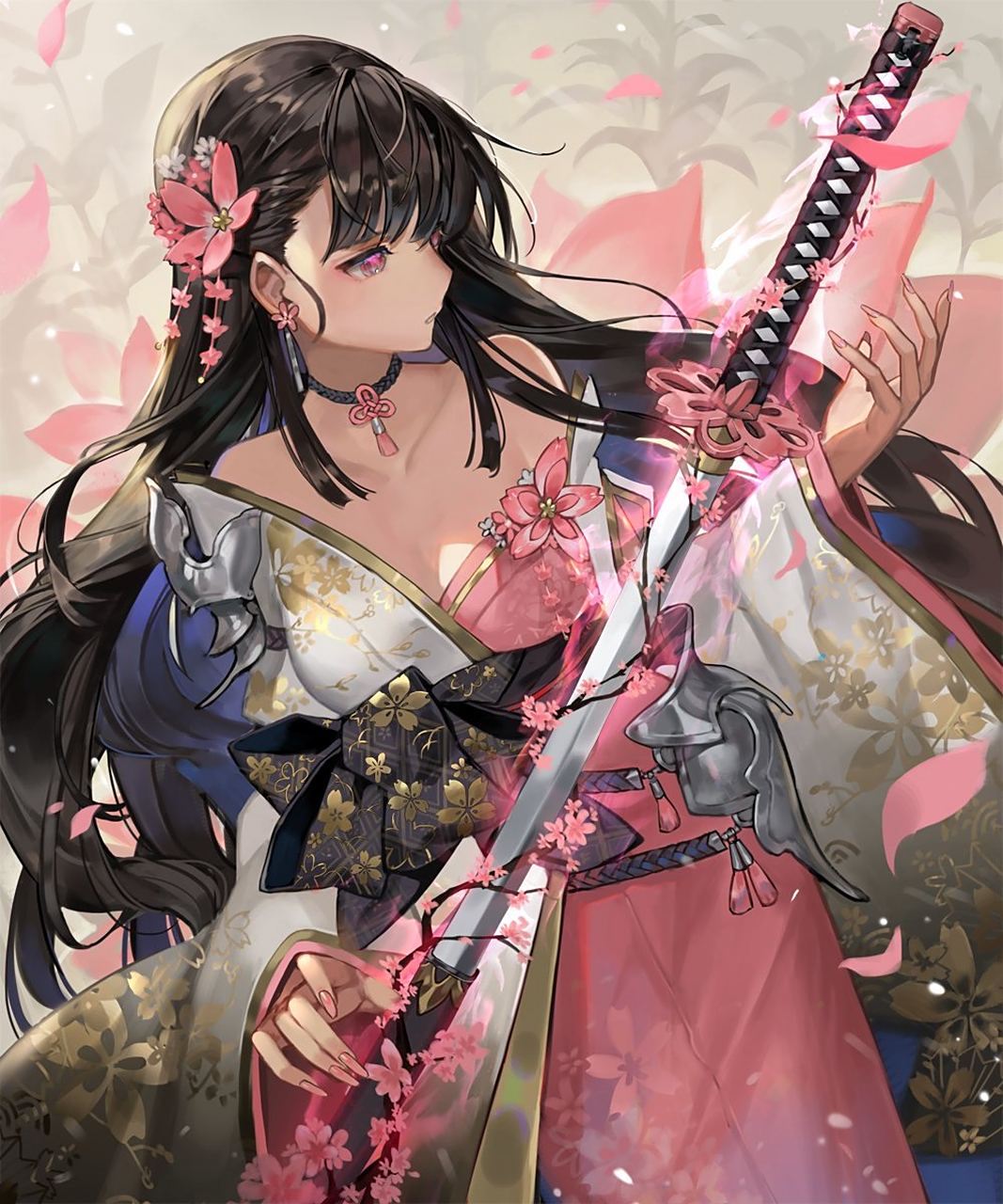 拿这么长一把刀枪,想来一定很凶吧! 画师:delia#二次元# #动态创作月