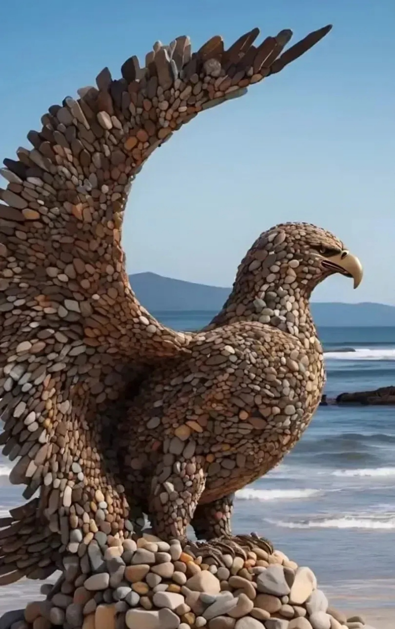 石头堆砌的鸟儿,感叹创作者的艺术能力跟毅力-2