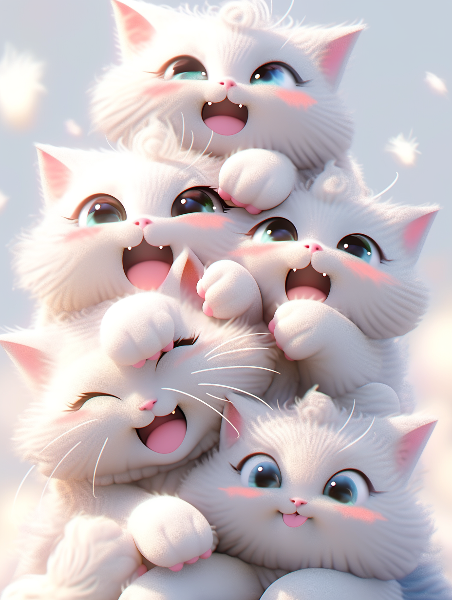 可爱猫咪叠叠乐头像壁纸背景图