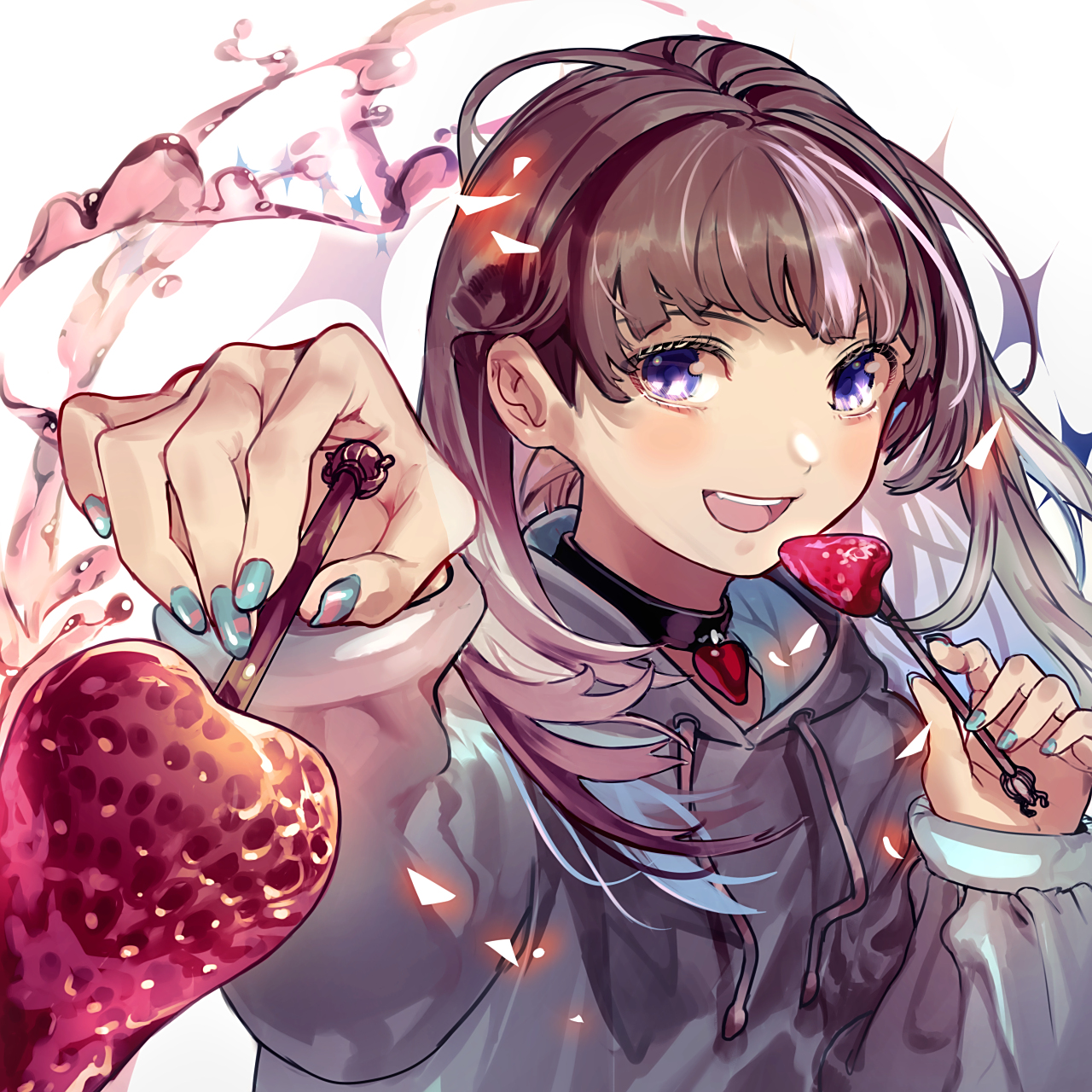 投喂草莓91张嘴～啊～#二次元#  画师:nik_ibi