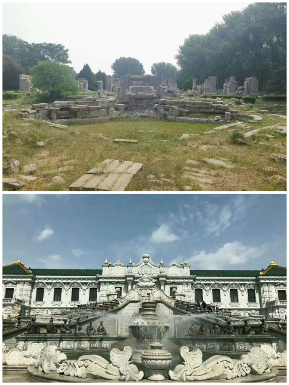 圆明园的西洋建筑远瀛观和海晏堂,已按原貌异地重建,门票180元,而真的