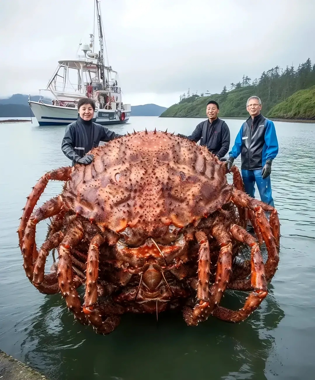 超级大的帝王蟹是一种壮观而引人入胜的海洋生物.