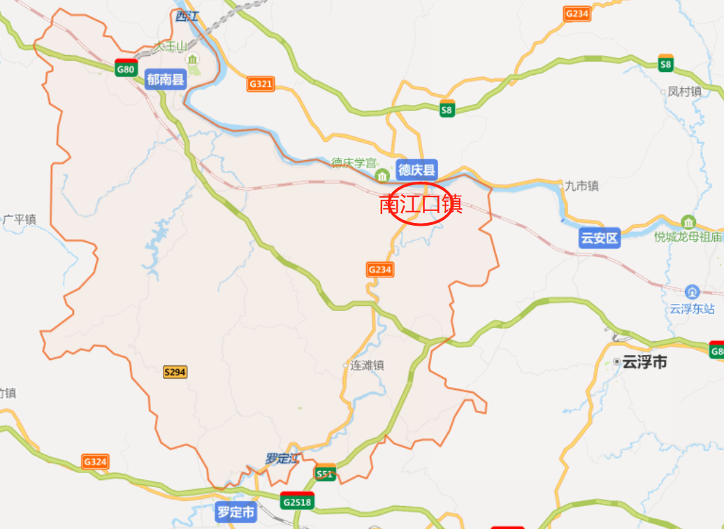广东云浮郁南县的一个镇,与肇庆德庆县县城隔江相望,拥有高铁站