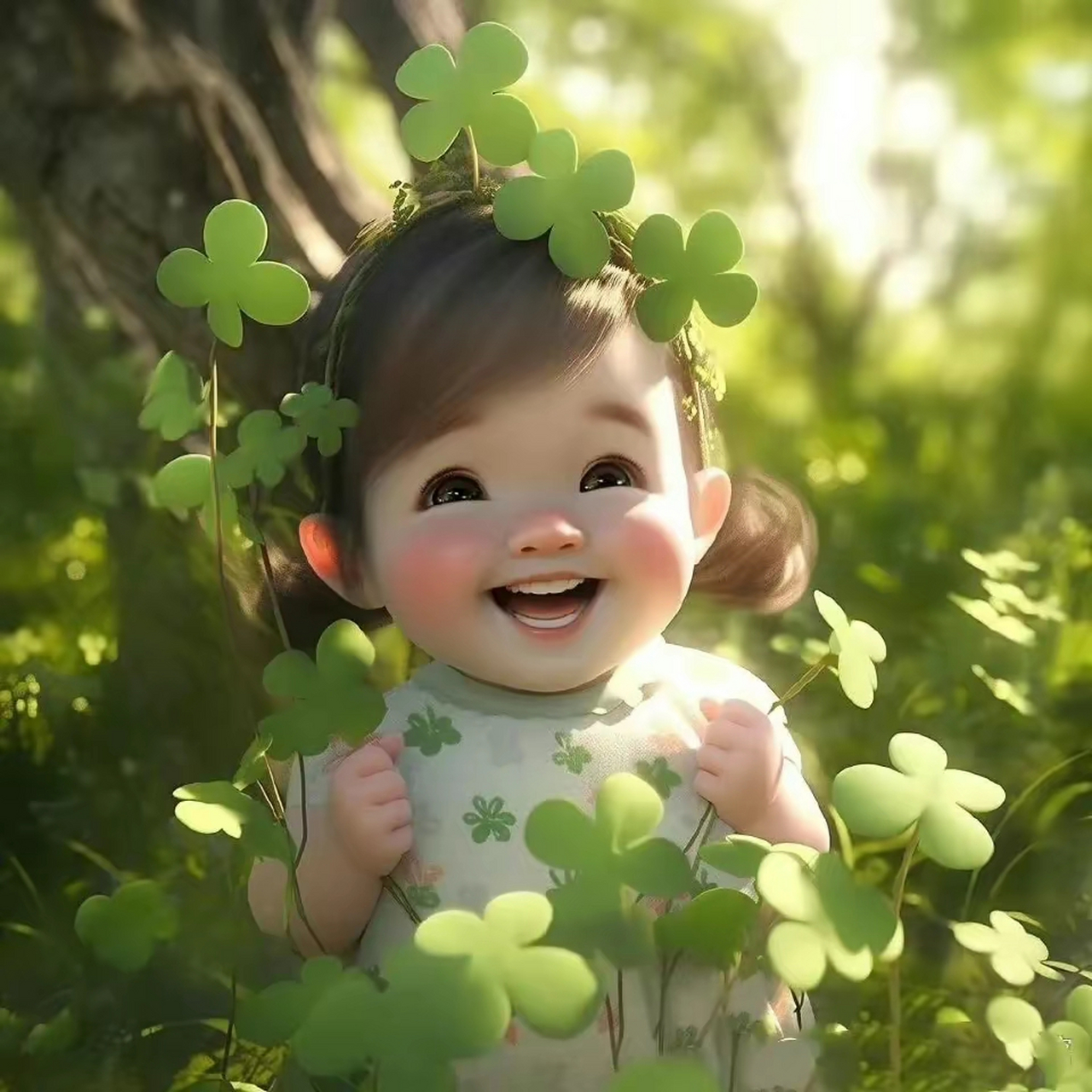 四叶草女孩头像#晒出上学时的你