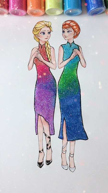 冰雪奇缘艾莎安娜旗袍装,简简单单又好耐看～-度小视