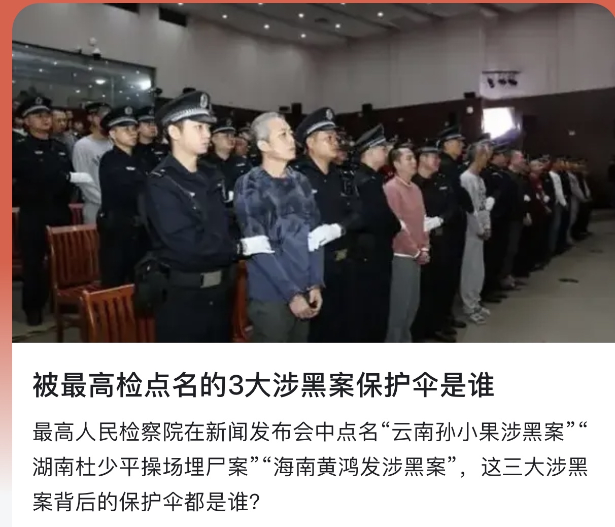 最近,扫黑大剧《狂飙》热播,引发了人们对黑恶势力与其背后"保护伞"等