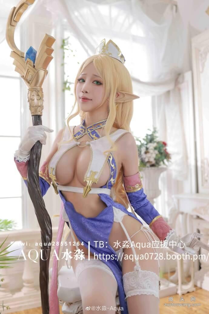 Cos正片 精灵村第四村人普莉希拉cos Cn水淼 Aqua 做头网 Cos正片 精灵村第四村人普莉希拉cos Cn水淼 Aqua 做头网
