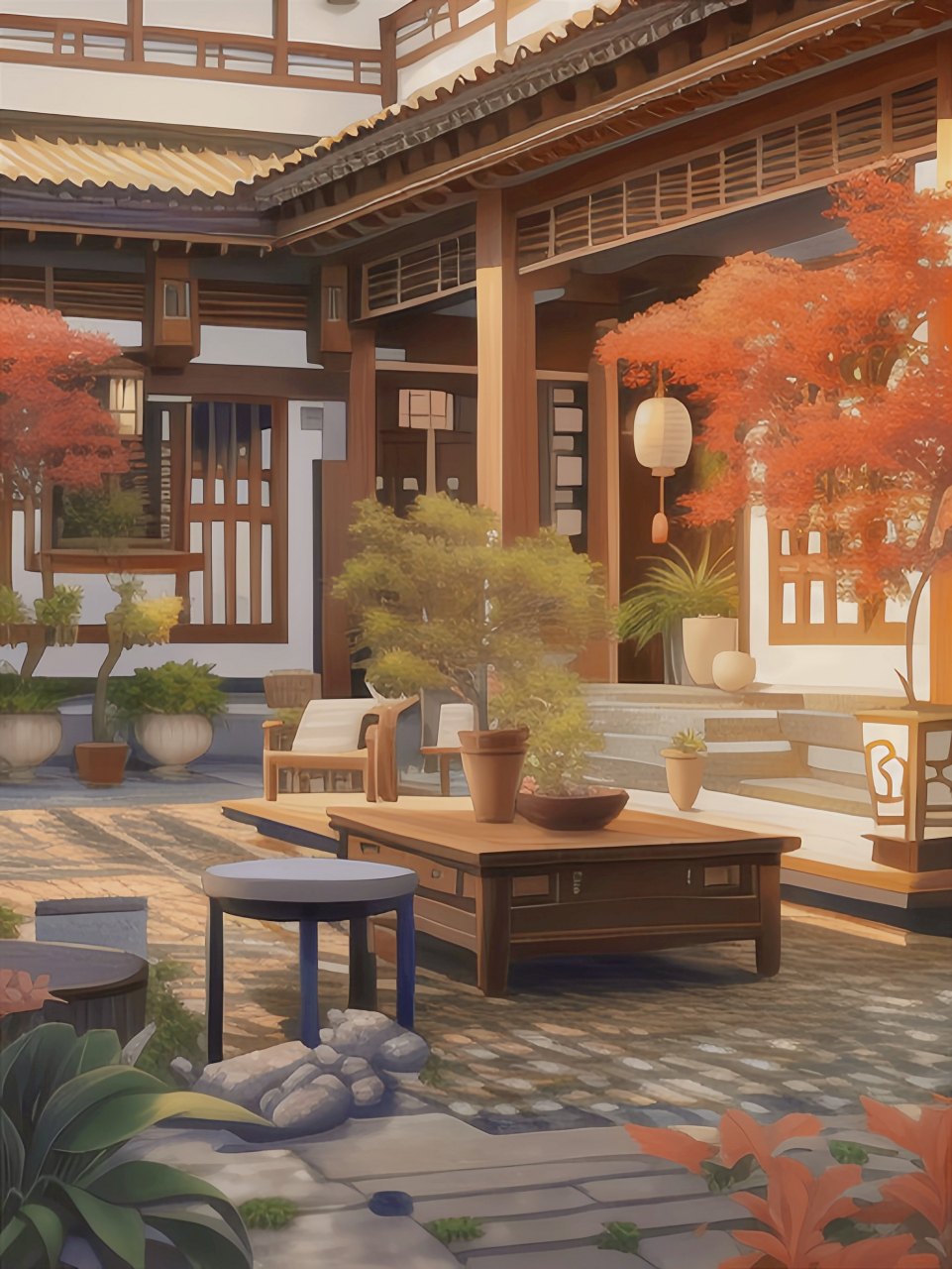 "暗香浮动,岁月无声." #人生感悟# #中式庭院集# #ai绘画
