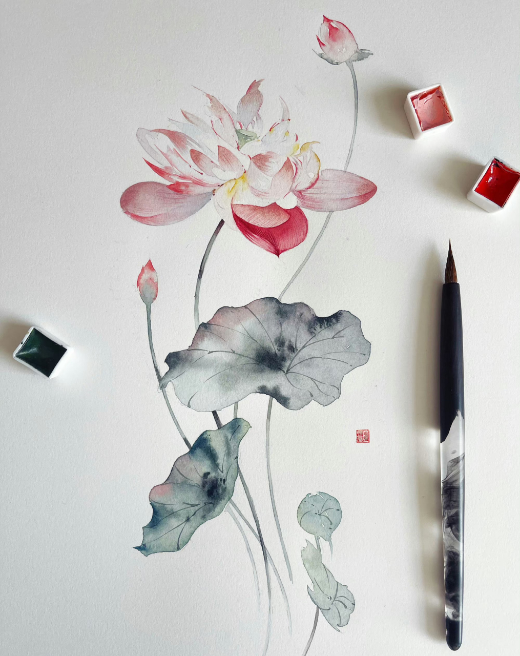 明小花水彩古风花卉合辑～生命中总有一些时光让我们温柔以待, 总有